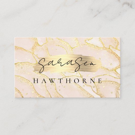 Waterverf Faux Gold Folie Brushed Metal Glitter Visitekaartje (Voorkant)