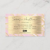 Waterverf Faux Gold Folie Brushed Metal Pink Visitekaartje (Achterkant)
