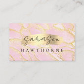 Waterverf Faux Gold Folie Brushed Metal Pink Visitekaartje (Voorkant)