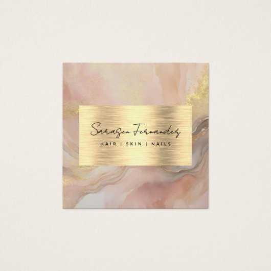 Waterverf Faux Gold Folie Cadeaubon Kaart (Voorkant)