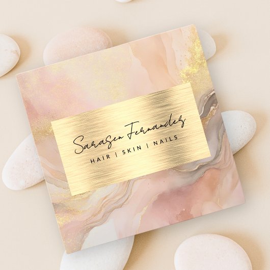 Waterverf Faux Gold Folie Cadeaubon Kaart