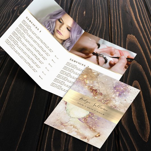 Waterverf Faux Gold folie Service Menu Brochure