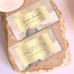 Waterverf Faux Gold Folie Zwart Blush Roze Elegant Visitekaartje