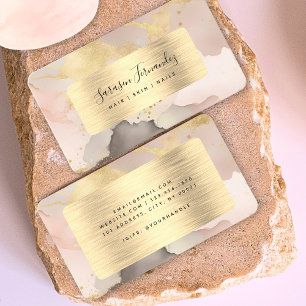 Waterverf Faux Gold Folie Zwart Blush Roze Elegant Visitekaartje