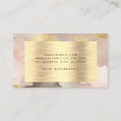 Waterverf Faux Gold Folie Zwart Blush Roze Elegant Visitekaartje (Achterkant)