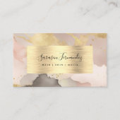 Waterverf Faux Gold Folie Zwart Blush Roze Elegant Visitekaartje (Voorkant)