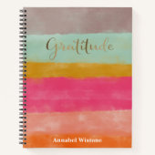 Waterverf Faux Gold Gepersonaliseerd Gratitude Jou Notitieboek (Voorkant)