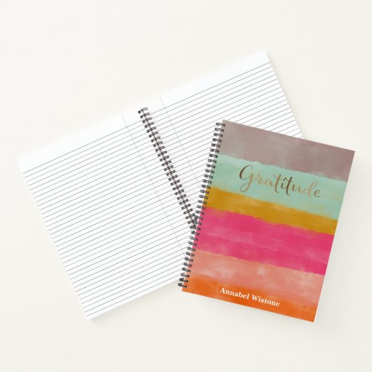 Waterverf Faux Gold Gepersonaliseerd Gratitude Jou Notitieboek (Binnen)