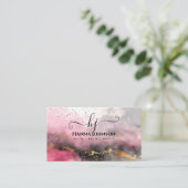 Waterverf Faux Gold Gitter Monogram initiaal Visitekaartje (Staand voorkant)