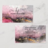 Waterverf Faux Gold Gitter Monogram initiaal Visitekaartje (Voorkant / Achterkant)