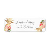 Waterverf Faux Gold Pineappels Etiket (Voorkant)