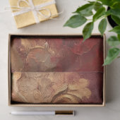 Waterverf faux goud Barok ornament diep rood Tissuepapier (Geschenk)