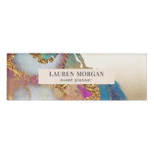 Waterverf Faux Gouden Folie Naam Tag