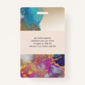 waterverf faux gouden folie salon monogram naam badge (Achterkant)