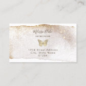 waterverf faux gouden glitter vlinder visitekaartje (Achterkant)