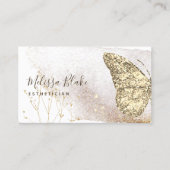 waterverf faux gouden glitter vlinder visitekaartje (Voorkant)