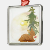 Waterverf Fawn Metalen Ornament (Links)