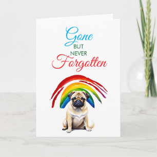 Waterverf Fawn Pug Pet Loss Sympathie Kaart