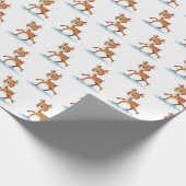 Waterverf Fawn schaatsen Cadeaupapier (Hoek)