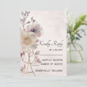 Waterverf Faye Bloemen Bruiloft RSVP Kaarten (Staand voorkant)