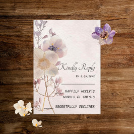 Waterverf Faye Bloemen Bruiloft RSVP Kaarten