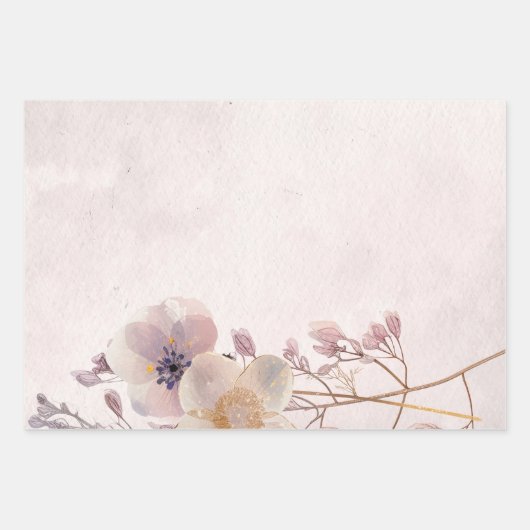 Waterverf Faye Bloemen Wrapping Papier Inpakpapier Vel (Voorkant 2)