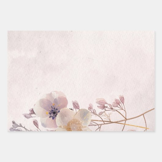 Waterverf Faye Bloemen Wrapping Papier Inpakpapier Vel (Voorkant)