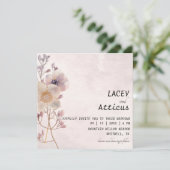 Waterverf Faye Floral bruiloft uitnodiging (Staand voorkant)