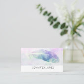 waterverf Feather Art Blue Custom Design Visitekaartje (Staand voorkant)