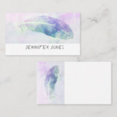 waterverf Feather Art Blue Custom Design Visitekaartje (Voorkant / Achterkant)