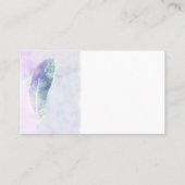 waterverf Feather Art Blue Custom Design Visitekaartje (Achterkant)