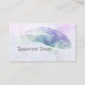 waterverf Feather Art Blue Custom Design Visitekaartje (Voorkant)