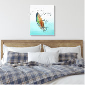 Waterverf Feather Dream Canvas Afdruk (Insitu (Slaapkamer))