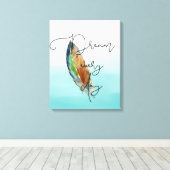 Waterverf Feather Dream Canvas Afdruk (Insitu (Houten vloer))