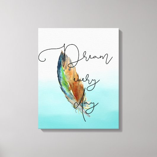 Waterverf Feather Dream Canvas Afdruk (Voorkant)