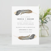 Waterverf Feather Duo repetitie diner Kaart (Staand voorkant)