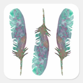 Waterverf Feather Stickers