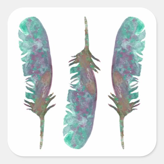 Waterverf Feather Stickers (Voorkant)