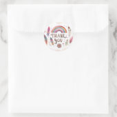 Waterverf Feathers Bohemian Boho Verjaardagsfeest Ronde Sticker (Tas)