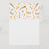 Waterverf Feathers Boho Wedding Informatie Informatiekaartje (Achterkant)