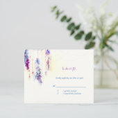 Waterverf Feathers Boho Wedding RSVP Kaartje (Staand voorkant)