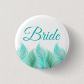 Waterverf Feathers Bride Ronde Button 3,2 Cm (Voorkant)