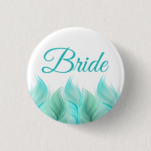 Waterverf Feathers Bride Ronde Button 3,2 Cm (Voorkant)
