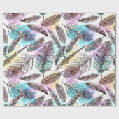 Waterverf Feathers Cadeaupapier (Vlak)