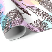 Waterverf Feathers Cadeaupapier (Rol Hoek)