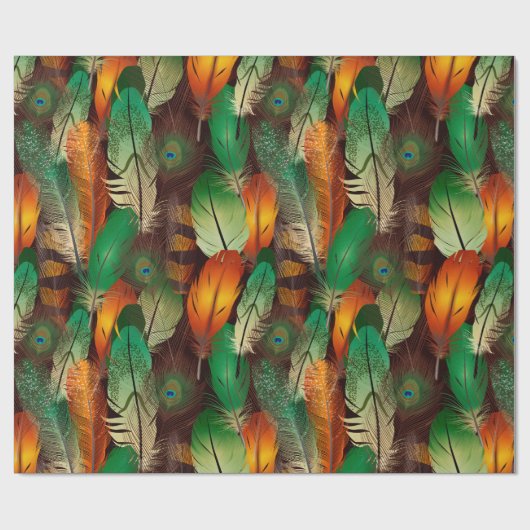 Waterverf Feathers Cadeaupapier (Vlak)