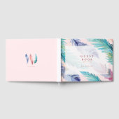 Waterverf Feathers Chic Bohemian Girl Baby shower Gastenboek (Volledig)