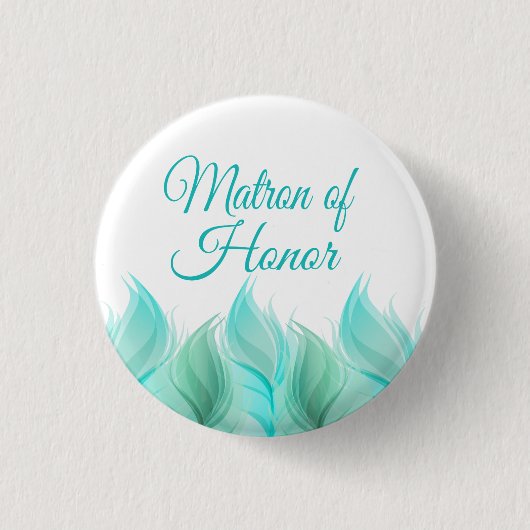 Waterverf Feathers Matron of Honor Ronde Button 3,2 Cm (Voorkant)