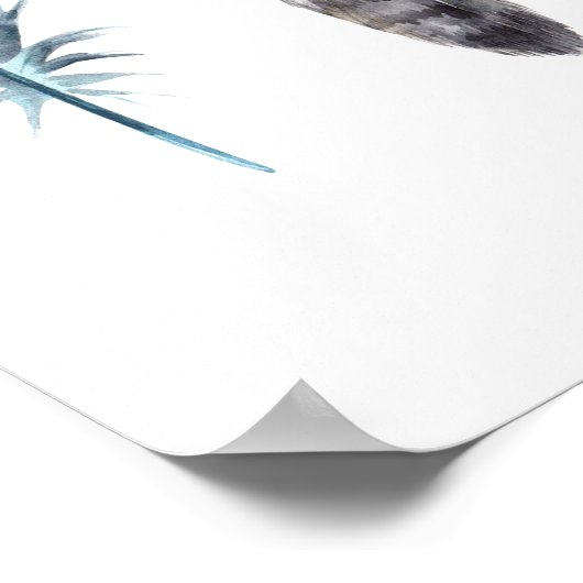 Waterverf Feathers Poster (Hoek)