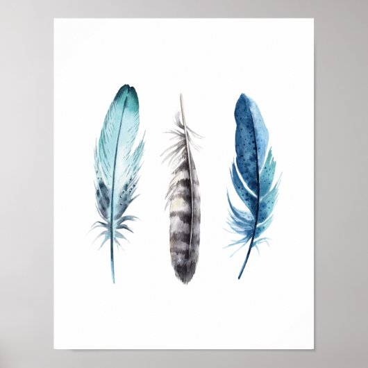 Waterverf Feathers Poster (Voorkant)